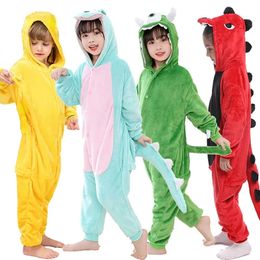 Pyjama Kinder Onesie Kids Eenhoorn Dinosaurus Pyjama Dier Cartoon Deken Dwarsliggers Baby Nachtkleding Winter Jongens Meisjes Licorne Jumspuit 231012