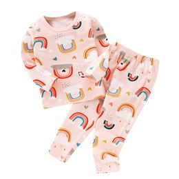 Pyjamas Kinderen Pyjama Sets Baby Boys Long Sleeve Sleepwear Pak Kids Katoen ondergoed Sets Girls Topspants 2 stks Pyjama Set Kleding 230509