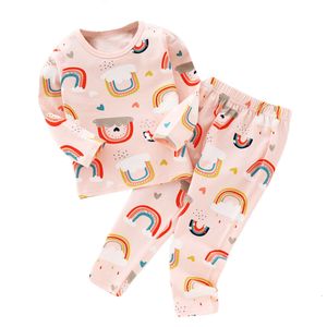 Pyjama Kinderen Pyjama Sets Baby Jongens Lange Mouw Nachtkleding Pak Kinderen Katoenen Ondergoed Sets Meisjes Topsbroek 2 Stuks Pyjama Set Kleding 230606