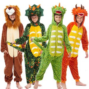 Pyjama's Kinderpyjama's Dinosauruspyjama Dierenkigurumi Panda-kostuum Cartoon Anime Cosplaykleding voor kinderen Jongen Winter Warm Onesies 231010