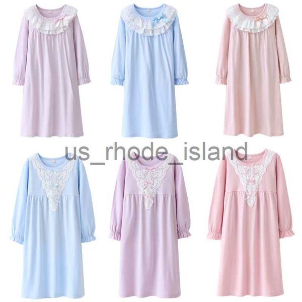 Pijamas Vestidos para niños Algodón Niñas Vestido de noche Adolescentes Bebé Princesa Camisón Otoño Invierno Manga larga Niña Pijama Niños Camisón x0721