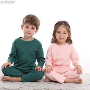 Pyjamas pour enfants, ensemble de vêtements d'automne, sous-vêtements pour garçons et filles, manteau de Base, vêtements de maison en coton pour enfants, L231109