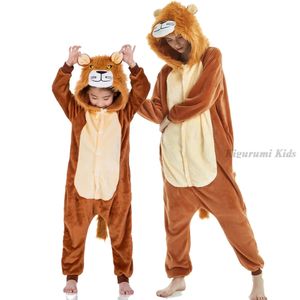 Pyjama's Kinderpyjama's Meisjes Dierenpijama's Familie Eenhoornkostuum Volwassenen Anime Cosplaykleding Leeuw Jumpsuit voor tienerjongens 231124