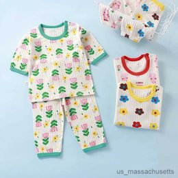 Pijamas Conjuntos de pijamas para niños ropa con aire acondicionado de verano 2023 para niñas y niños ropa de dormir ropa interior para bebés traje Pijama para niños 1-10T