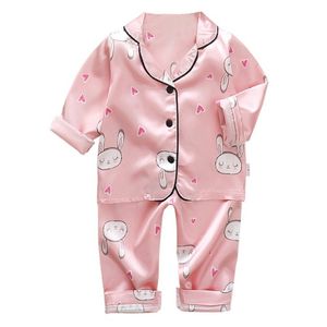 Pyjama's kinderen set babyjongen meisje kleding casual lange mouw slaapkleding kinderen tops broek peuter kleding s 220922