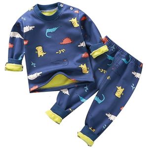 Pyjamas Children's Thermal Underwear Pak plus fluwelen verdikking pyjama's set baby jongens meisjes herfst winter warme huiskleding slaapkleding 230503