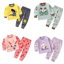 Pyjama's Kinderondergoed Set Jongens Katoenen Pyjama's Meisjes Baby Herfstkleding Lange nachtkleding Katoen Kinderen Thuiskleding Kinderkleding 231012