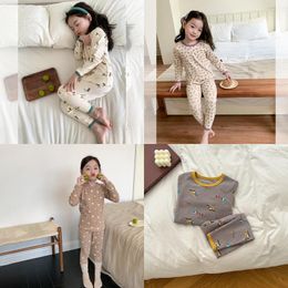 Pyjama's voor kinderen herfst- en winterset Jongens Meisjes Baby Lange onderbroek A-klasse Cartoon Wol Dframe Homewear Drop Delivery Otakx