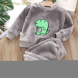 Pyjama's kinderkleding meisje pak jongen pluche cartoon dinosaurus baby winter 221125