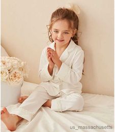 Pyjamas Ensembles de pyjama à col rabattu Lolita pour filles pour enfants. Hauts en coton + pantalons. Ensemble de pyjamas en dentelle pour enfants en bas âge. Vêtements de nuit pour filles