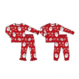 Pyjamas Weihnachten Bruder und Schwester Pyjama-Set Jungen und Mädchen Lange Hosen Langarm-Pyjama Roter Milchseidenstoff mit Weihnachtsmannmuster 231117