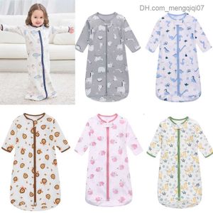 Pajamas algodón bebé saco de dormir de manga larga pijama para niños anti kick capule bactillo de dormir recién nacido 0-18m z230811