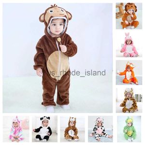 Pijamas lindo mono león animal dibujos animados mameluco ropa de bebé manga larga niños niñas mamelucos trajes de invierno para niños kigurumi mono x0901