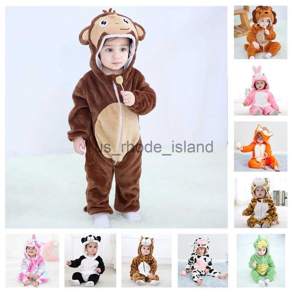 Pijamas lindo mono león animal dibujos animados mameluco ropa de bebé manga larga niños niñas mamelucos trajes de invierno para niños kigurumi mono x0901
