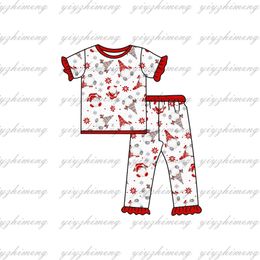 Pyjama ontwerp voor jongens en meisjes pyjama set zomer kerststijl pyjama korte mouw shorts broer en zus set kleding 231114