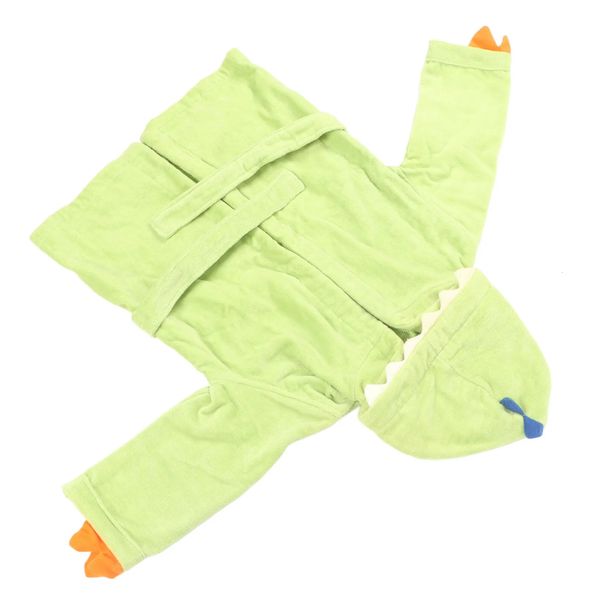 Pijamas de franela para niños, albornoz de algodón puro, estilo dinosaurio, hogar, amarillo, verde, talla S, ropa de ocio, camisón, batas para niños 231121