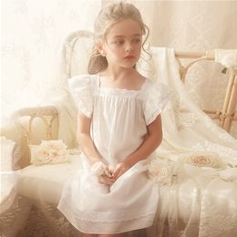 Pyjama's meisje prinses short mouw slaapshirts nachthemd. Toddler kid's square nek nachtdress slaapkleding.summer kinderkleding 230509