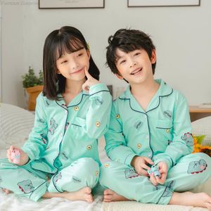 Pyjama fille ensemble de vêtements de nuit corée enfants pyjamas pour garçons 2 3 4 5 6 7 8 9 10 11 12 ans pyjamas pour enfants ensembles vert dinosaure bébé costume 230509