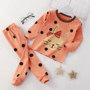 Pyjamas meisjes jongens peuter zachte pyjama peuter cartoon prints lange mouw kind slaapkleding sets 3 maanden klederkleed kinderen kleding tienermeisjes 230310