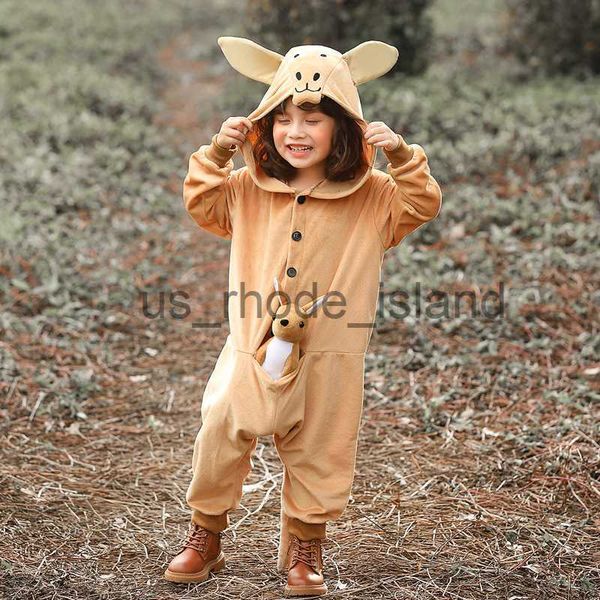 Pijamas Disfraces de Halloween para niñas Disfraz de canguro encantador Niños Pijamas para niños Ropa de dormir Fiesta temática de animales Vestido de lujo x0901