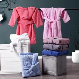Pyjamas à capuche enfants éponge coton peignoir garçons enfants épaissir hiver robe de bain petites filles robe de chambre L192 231031