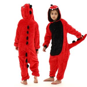 Pyjamas Combinaisons à Capuche Enfants Flanelle Chaud Hiver Kigurumi Pyjamas Vêtements de Nuit pour Enfants Couvertures Chaussons Dinosaure Licorne 230210