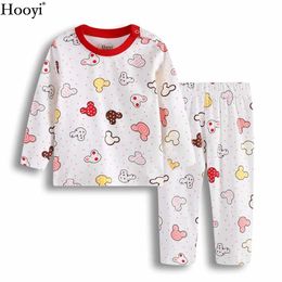 Pyjamas hooyi personnage bébé filles vêtements ensemble bébé sommeil 100% coton soft nouveau-né de pyjamas ensembles t-shirts et pantalons pour enfants d240515