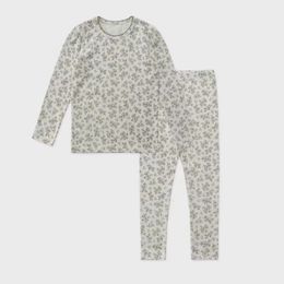 Pyjama's op voorraad Lou Autumn Toddler Girls Floral Thermal Underwear Close Fitting Soft Homein Kleding Baby Sets 230224