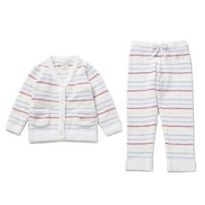 Pyjamas japon piqué doux bonhomme de neige pyjamas gp rayé bébé vêtements de maison pour filles et garçons enfants ensemble 230325