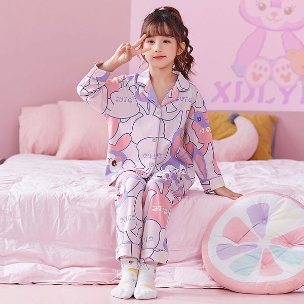 Pyjamas Kawaii Cartoon Imprimer Enfants Pyjama Ensemble Anime Pantalon À Manches Longues Filles Vêtements Bébé Pyjamas Vêtements De Nuit 230509