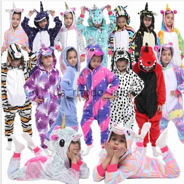 Pijamas Niños Bebé Animal Monos Mono Onesie Panda Pijama Ropa de dormir Niñas Cosplay Pijama Pijamas Niños Kigurumi Unicornio Pijamas x0901