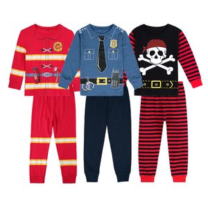 Pajamas Kids Boys Girls Carnival Children Pirate Fireman Unicorn Skeleton Clothing Set Toddler Cotton Halloween Sleepwear 230711
