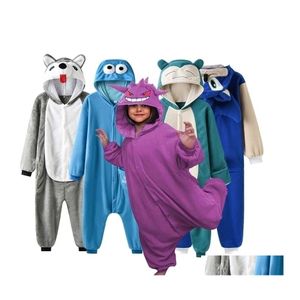 Pyjama's kinderen kleding dier fl body pjs onesie onepiece slaapkleding meisjes jongens cosplay pyjama kostuum 221020 drop levering ba dh0js