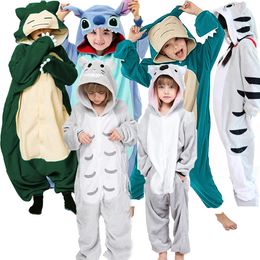 Pyjama's Kigurumi-pyjama's Fleece Kinderen Overalls Baby Dier Full Body Onesie Nachtkleding Meisjes Halloween Cosplay Kostuum 231120