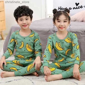 Pyjama's Kinderpyjama's Herfst Meisjes Jongens Nachtkleding Nachtkleding Banaan Babykleding Dierlijke Cartoon Pyjamasets Katoenen kinderpyjama's