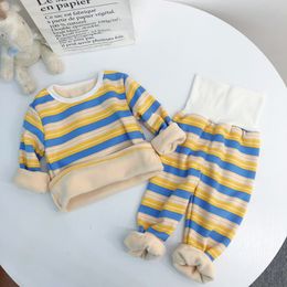 Pyjamas Kids Pyjama's Winter Baby Baby Thermisch ondergoed Pak Lagen warmte Kinderkleding Set Hoge Hoge Hernissen Zuigeling Kleine Boy Boy Weer 230325
