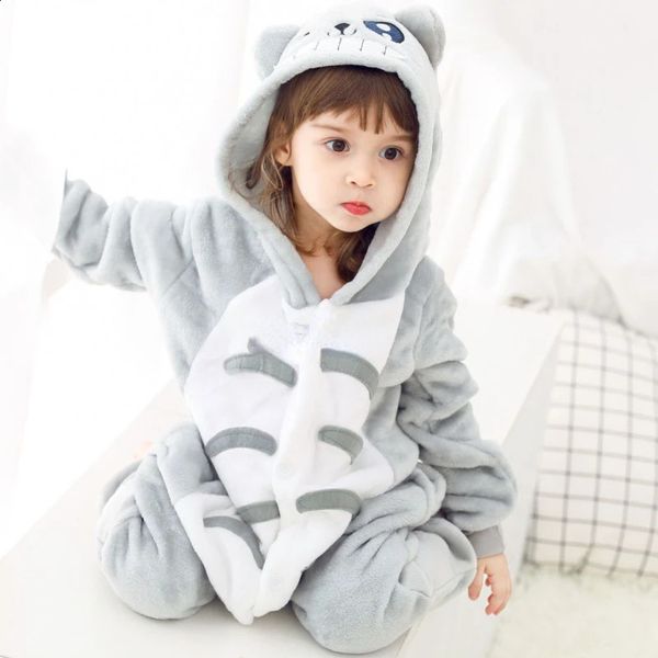 Pijamas Niños Totoro Onesies Pijamas Ropa de dormir de animales Dibujos animados de invierno Unicornio Kigurumi Pijamas para niños Niños Niñas Gato Pijamas de franela 231116