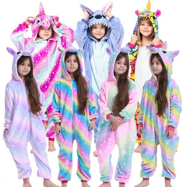 Pyjamas enfants hiver pyjamas enfants panda dinosaure vêtements de nuit licorne kigurumi onesies pour garçons filles couverture dormeur bébé costume 231101