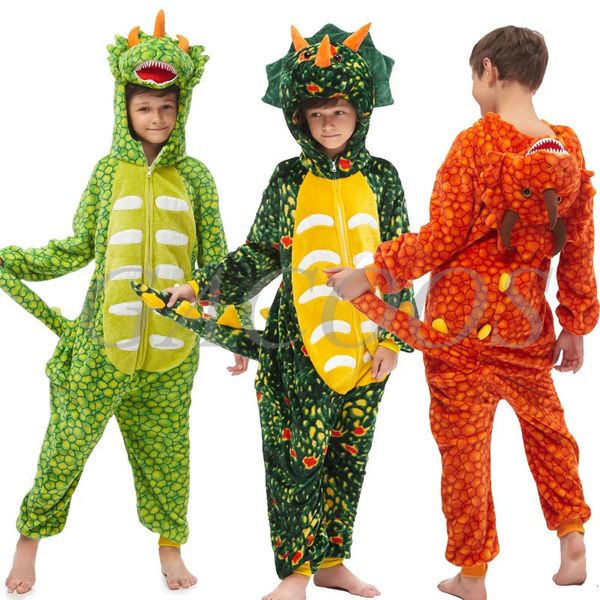 Pyjamas Kigurumi Dragon Onesies pour enfants Cosplay Costumes hiver chaud flanelle dinosaure pyjamas mignon vêtements de nuit combinaisons enfants pyjamas 231101