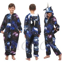 Pyjamas Kigurumi enfants pyjamas Licorne vêtements de nuit pour enfants Animal dessin animé couverture Costume hiver garçons filles Licorne Onesies combinaisons 231026