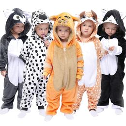 Pijamas Kigurumi Monos Onesie Niños Unicornio Pijamas para niños Animal Dibujos animados Manta Durmientes Bebé Traje Invierno Niño Niña Jumspuit 231108