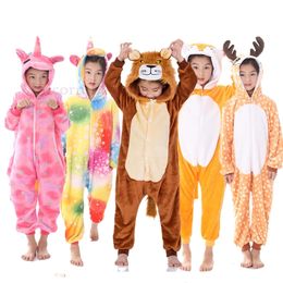 Pyjama Kigurumi Pyjama Eenhoorn Voor Kinderen Baby Meisjes Pyjama Jongens Nachtkleding Dier Leeuw Herten Licorne Onesie Kids Kostuum Jumpsuit 230614