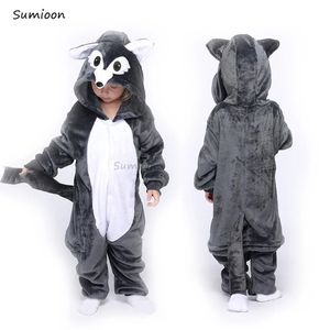 Pyjamas Kigurumi Pyjamas Licorne pour enfants bébé filles Pyjamas vêtements de nuit pour garçons Animal loup Lion Licorne Onesie enfants Costume combinaison 231124