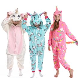 Pijamas Kigurumi Traje para niños Monos de invierno Niños cálidos para niña s Pjs Baby Boy Nightwear Anime Unicorn Pijama Toddler Home 230731