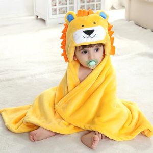 Pyjamas Lion Animal Cosplay à capuche bébé infantile fille garçon flanelle serviette de bain enveloppement peignoir mignon dessin animé pyjama vêtements de nuit 231117