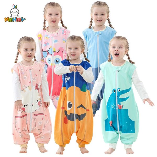 Pyjamas MICHLEY Cartoon enfants bébé sac de couchage sans manches imprimé avec pieds unisexe vêtements de nuit sac de nuit pour filles garçons 16T 231013