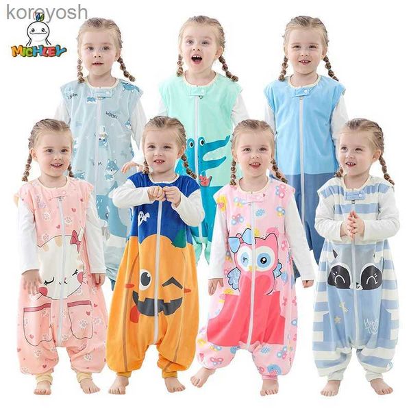 Pyjamas MICHLEY dessin animé sans manches enfants bébé sac de couchage imprimé avec pieds unisexe vêtements de nuit sac de nuit pyjamas pour filles garçons 1-6TL231109