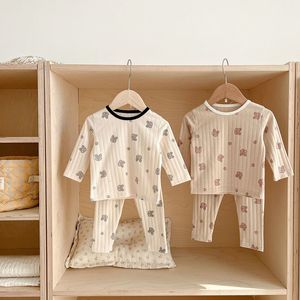 Pyjamas MILANCEL Bébé Pyjamas Infant Girls Sleeping Set Animal Print Garçons Vêtements Costume Coton Sleeper Wear 230511