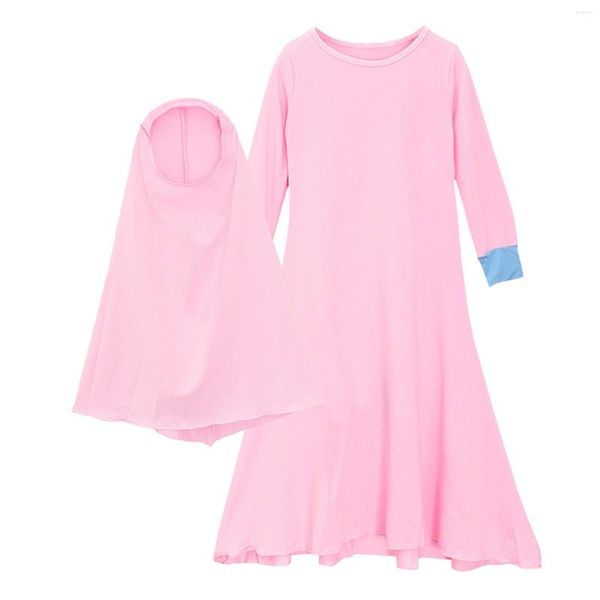 Pijamas Ramadán Abaya para niñas musulmanas con hiyab, túnica de longitud completa, Burka Maxi, ropa activa para niñas pequeñas, lindos trajes de otoño para niñas adolescentes