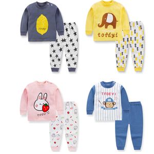 Pyjama's O-hals voor jongens en meisjes kinderen katoenen nachtkleding babykleding peuter kinderen broek set G1023